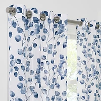 Fieldcrest Arden Botanical Leaf Cotton Grommet Top Sheer Single Curtain Panel