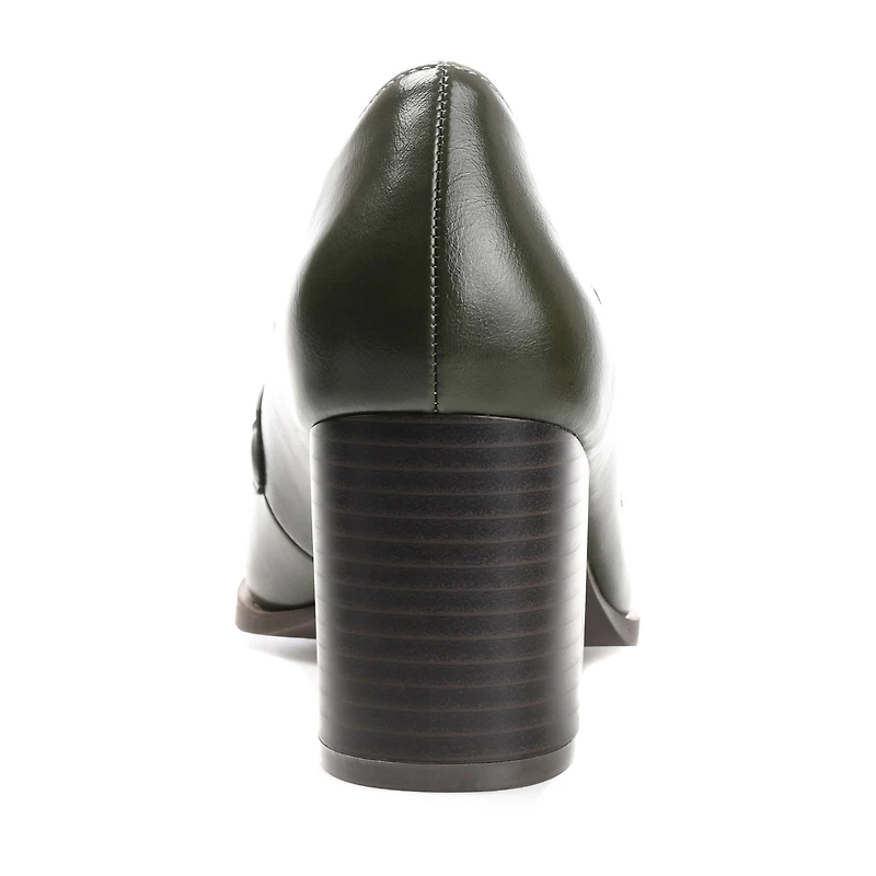 Journee Collection Crawford Womens Square Closed Toe Stacked Heel Pumps