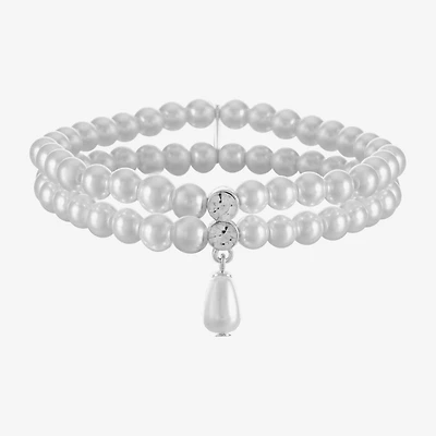 Monet Jewelry Timeless Womens Simulated Pearl Stretch Bracelet