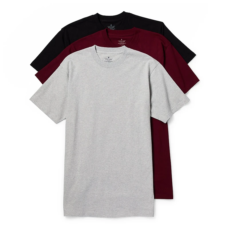 Stafford Heavyweight Mens 3 Pack Short Sleeve Crew Neck T-Shirt