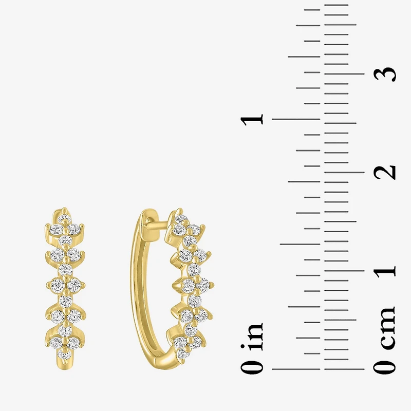 (G-H / Si2-I1) Womens 1/3 CT. T.W. Lab Grown Diamond 10K Gold 16mm Hoop Earrings