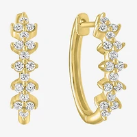 (G-H / Si2-I1) Womens 1/3 CT. T.W. Lab Grown Diamond 10K Gold 16mm Hoop Earrings