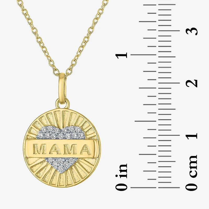 Diamond Addiction "Mama" (G-H / I1-I2) Womens 1/10 CT. T.W. Lab Grown White Diamond 14K Gold Over Silver 16 Inch Pendant Necklace