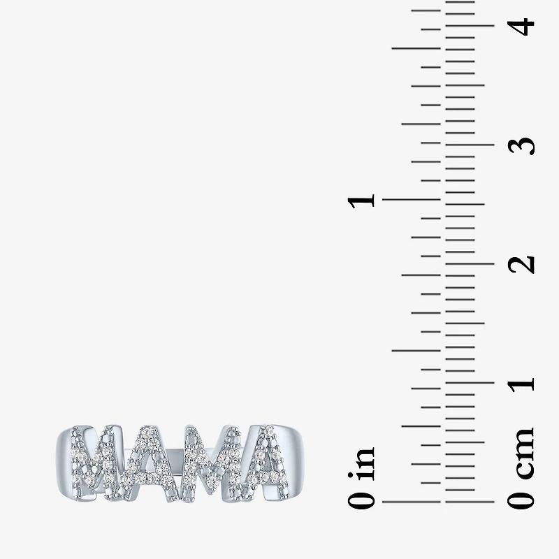 "Mama" (G-H / I1-I2) Womens 1/10 CT. T.W. Lab Grown White Diamond Sterling Silver Band