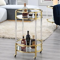 Royal Crest 2-Tier Acrylic Glass Bar Cart