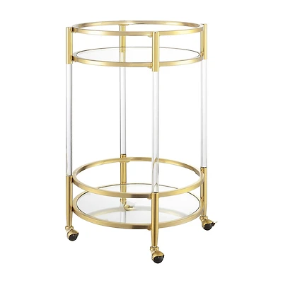 Royal Crest 2-Tier Acrylic Glass Bar Cart