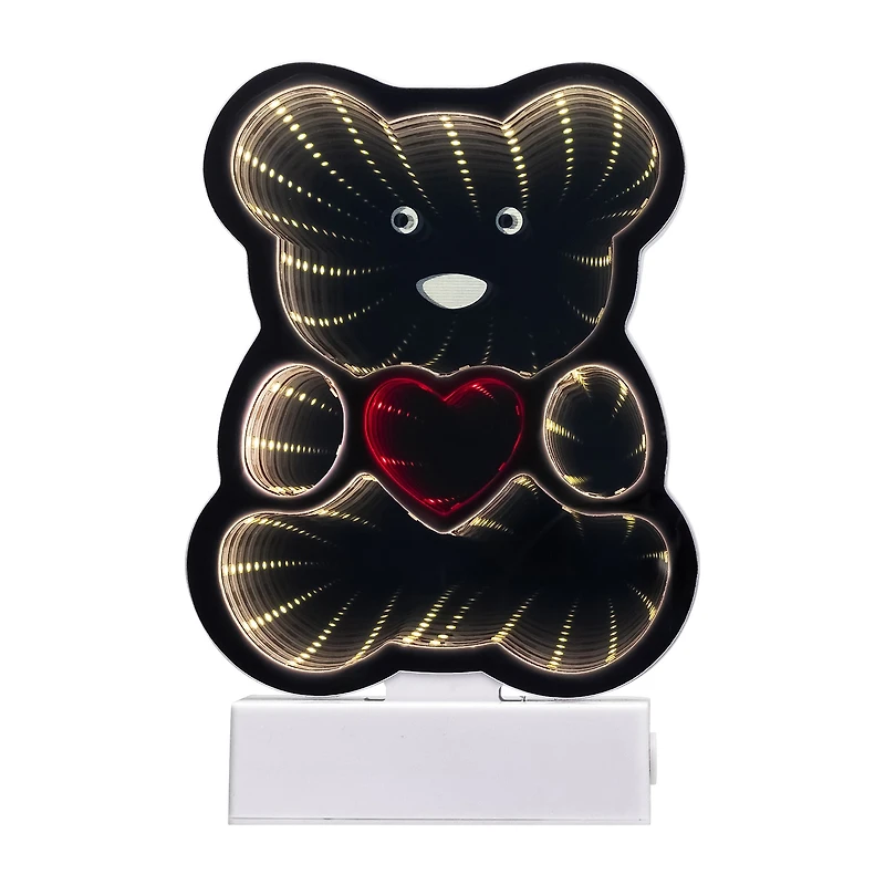 Northlight 3d Teddy Bear With Heart Lighted Valentines Day Tabletop Decor