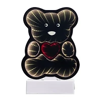 Northlight 3d Teddy Bear With Heart Lighted Valentines Day Tabletop Decor