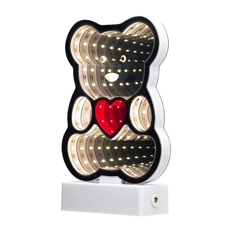 Northlight 3d Teddy Bear With Heart Lighted Valentines Day Tabletop Decor