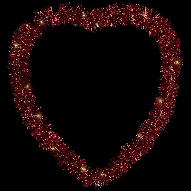 Northlight Lighted Tinsel Heart Wall Decal