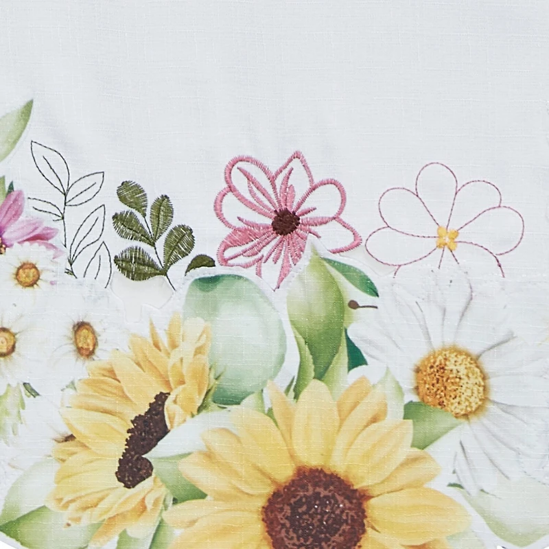 Elrene Home Fashions Sunflower And Daisies Cutwork Tablecloth