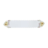 Elrene Home Fashions Sunflower And Daisies Cutwork Table Runner