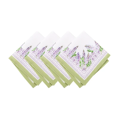 Elrene Home Fashions Lilac Garden Engineered 4 Pack Napkins