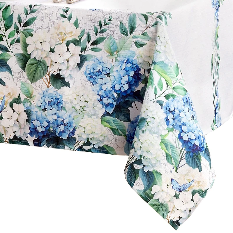 Elrene Home Fashions Hydrangea Bloom Double Border Tablecloth