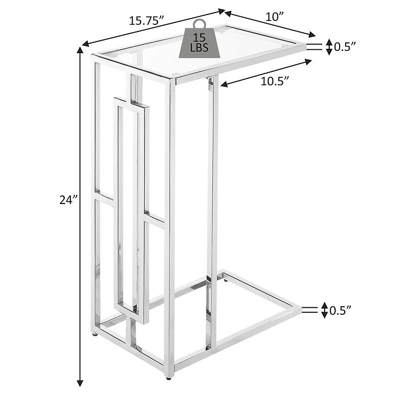 Convenience Concepts Town Living Room Collection Glass C Table