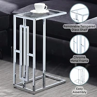 Convenience Concepts Town Living Room Collection Glass C Table