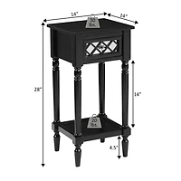 French Country Khloe 1-Drawer Accent Table with Shelf