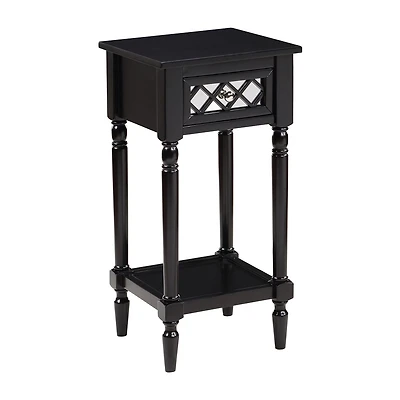 French Country Khloe 1-Drawer Accent Table with Shelf