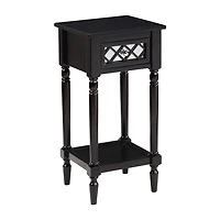 French Country Khloe 1-Drawer Accent Table with Shelf