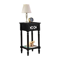 French Country Khloe 1-Drawer Accent Table with Shelf