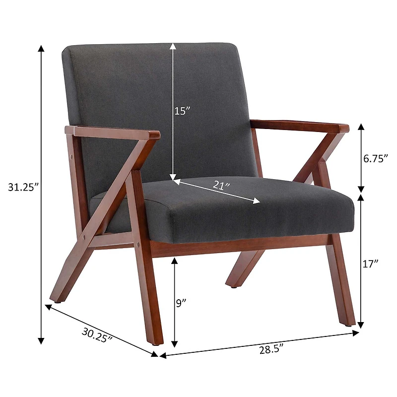 Take-A-Seat Cliff Mid-Century Modern Accent Lounge Armchair