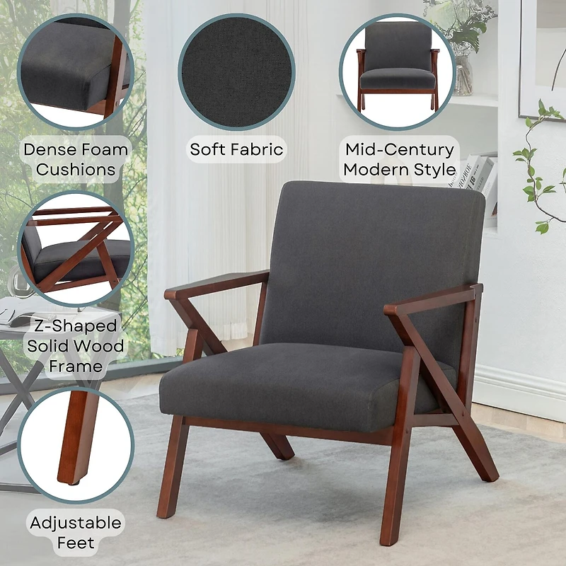 Take-A-Seat Cliff Mid-Century Modern Accent Lounge Armchair