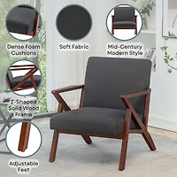 Take-A-Seat Cliff Mid-Century Modern Accent Lounge Armchair