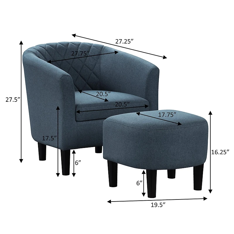 Roosevelt Chair + Ottoman Set