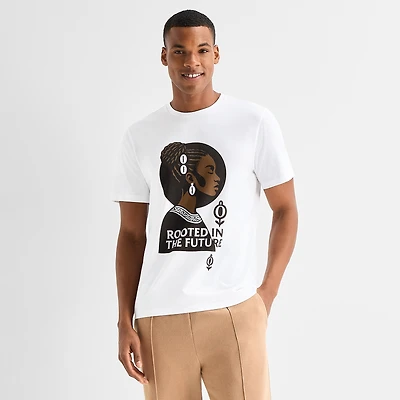 Hope & Wonder Black History Month Rooted In The Future Mens Crew Neck Short Sleeve Regular Fit Graphic T-Shirt