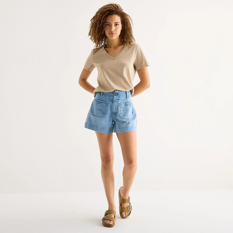 a.n.a Womens V Neck Short Sleeve T-Shirt