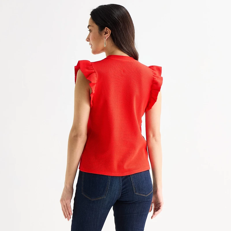St. John's Bay Womens Crew Neck Short Sleeve Blouse