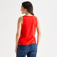 St. John's Bay Womens Crew Neck Sleeveless Tank Top