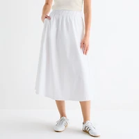 Stylus Womens Midi A-Line Skirt