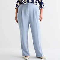 Worthington Womens Plus Straight High Rise Trouser