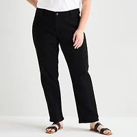 Liz Claiborne Lana Womens Plus High Rise Straight Leg Jean