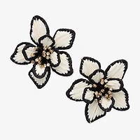 Bijoux Bar Womens Glass Flower Drop Earrings