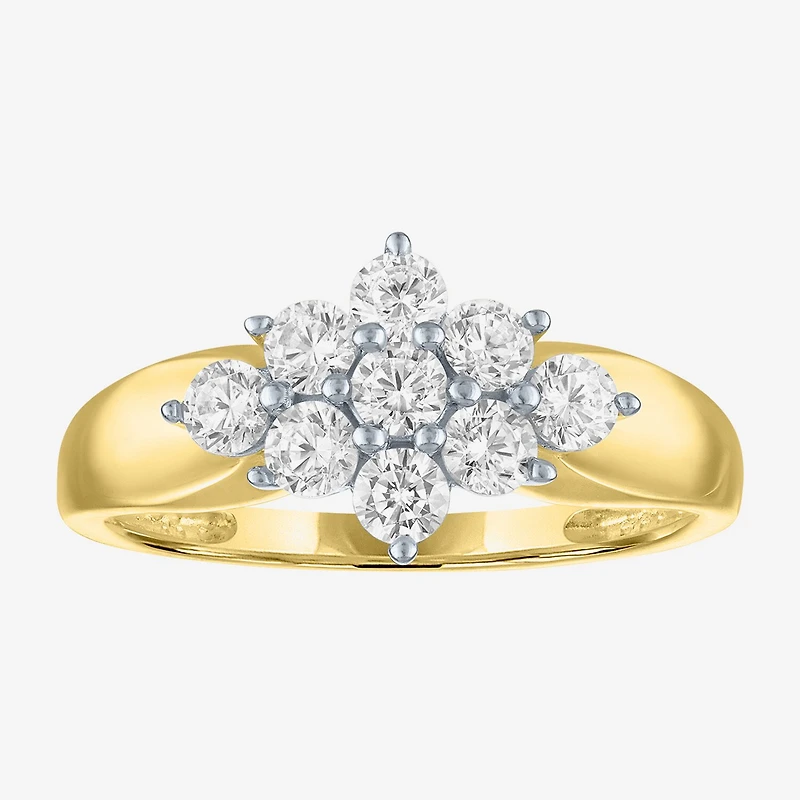 G-H / Si2-I1) Womens 2/3 Ct. T.W. Lab Grown White Diamond 10K Gold Cocktail Ring