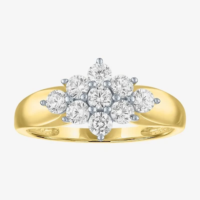 G-H / Si2-I1) Womens 2/3 Ct. T.W. Lab Grown White Diamond 10K Gold Cocktail Ring
