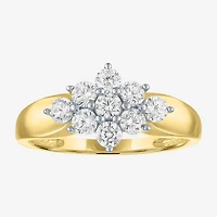 G-H / Si2-I1) Womens 2/3 Ct. T.W. Lab Grown White Diamond 10K Gold Cocktail Ring