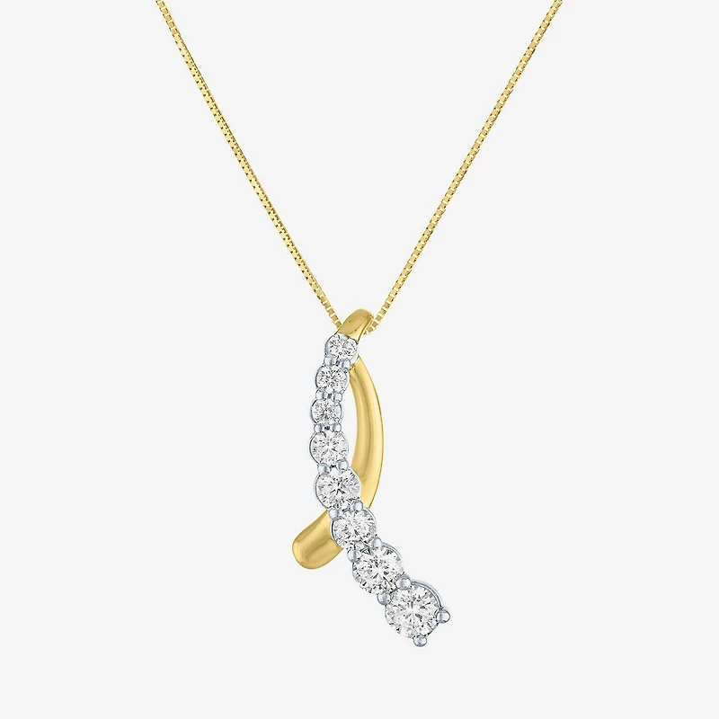 G-H / Si2-I1) Womens 2/3 Ct. T.W. Lab Grown White Diamond 10K Gold 18 Inch Pendant Necklace