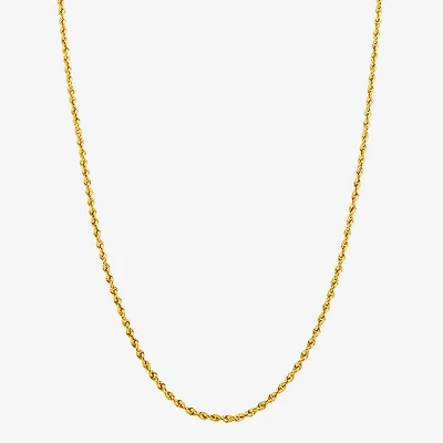 14K Yellow Gold 1.8mm Hollow Rope Chain Necklace