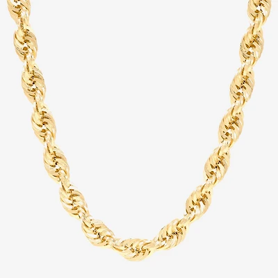 Unisex Adult 14K Gold 24 Inch Rope Chain Necklace