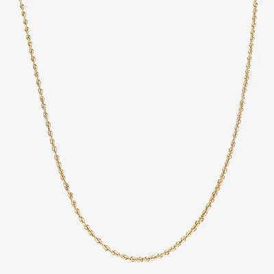 Unisex Adult 10K Gold 22 Inch Rope Chain Necklace