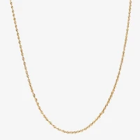 Unisex Adult 10K Gold 22 Inch Rope Chain Necklace