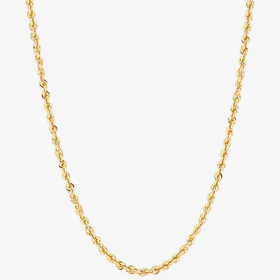 Unisex Adult 10K Gold 18 Inch Rope Chain Necklace