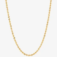 Unisex Adult 10K Gold 18 Inch Rope Chain Necklace