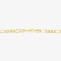 Made in Italy Mens 10K Gold 24 Inch Figaro Chain Necklace