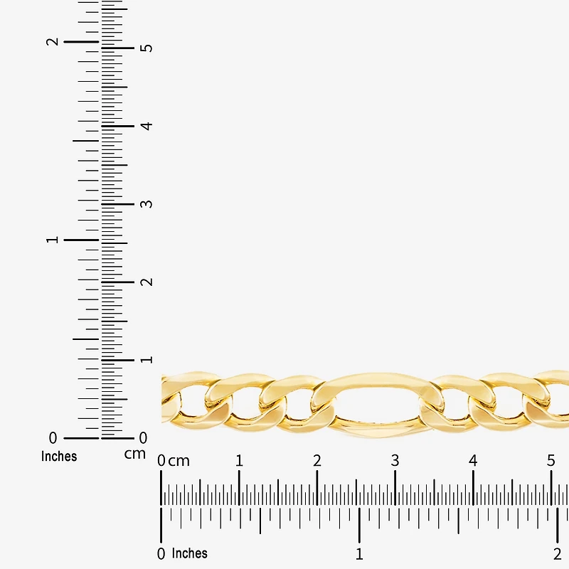 Made in Italy Mens 10K Gold 24 Inch Figaro Chain Necklace