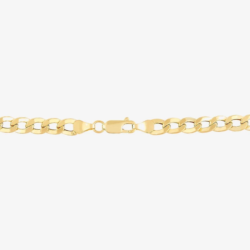 Made In Italy Mens 10K Yellow Gold 22" 6mm Semi-Solid Curb Chain Necklace