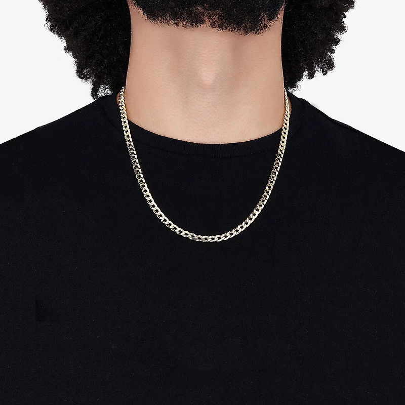 Made In Italy Mens 10K Yellow Gold 22" 6mm Semi-Solid Curb Chain Necklace